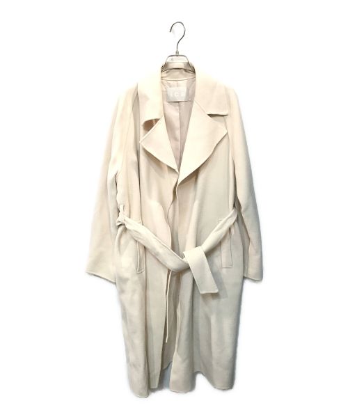 icB（アイシービー）icB (アイシービー) ウールリバー ロングトレンチコート ベージュ サイズ:2の古着・服飾アイテム