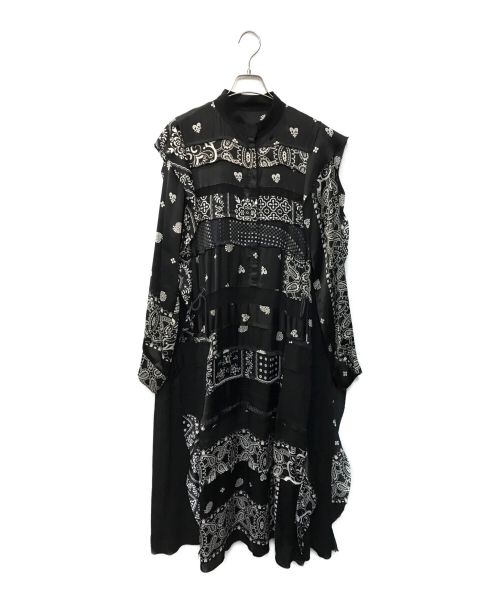 sacai（サカイ）sacai (サカイ) 21ss BANDANA ARCHIVE PRINT MAXI DRESS ブラック サイズ:3の古着・服飾アイテム