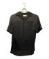 Saint Laurent Paris（サンローランパリ）の古着「アルファベットデザインシルク半袖シャツ」｜ブラック