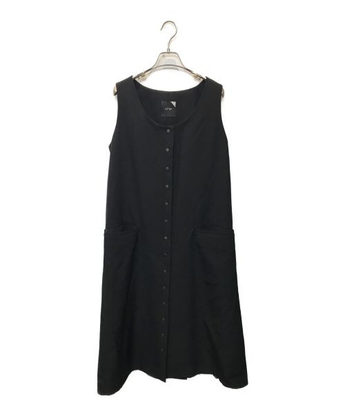 ATON（エイトン）ATON (エイトン) フロントボタンノースリーブドレス ブラック サイズ:02の古着・服飾アイテム