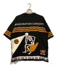 UNDERCOVER (アンダーカバー) スカルプリントオーバーサイズTシャツ ブラック×イエロー サイズ:3
