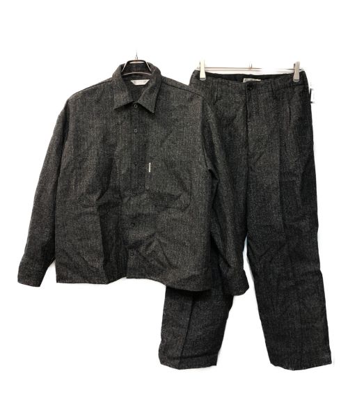 COOTIE（クーティー）COOTIE (クーティー) Melange Wool Work Shirt Melange set up ブラック サイズ:Sの古着・服飾アイテム