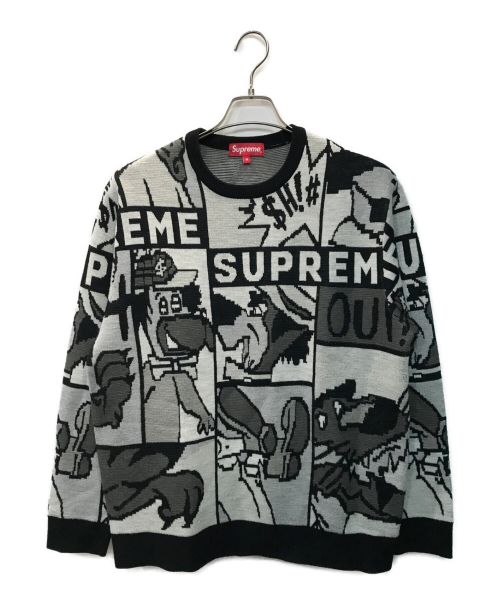 SUPREME（シュプリーム）Supreme (シュプリーム) Cartoon sweater ブラック×グレー サイズ:Mの古着・服飾アイテム