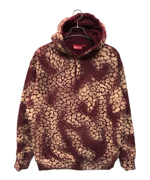 SUPREME（シュプリーム）Supreme (シュプリーム) Bleached Leopard Hooded レッド サイズ:Lの古着・服飾アイテム