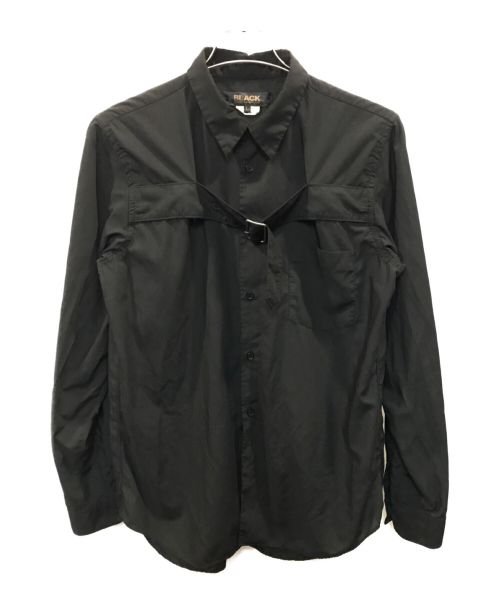 BLACK COMME des GARCONS（ブラック コムデギャルソン）BLACK COMME des GARCONS (ブラック コムデギャルソン) ベルトデザインシャツ ブラック サイズ:Lの古着・服飾アイテム