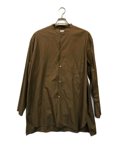 BLURHMS（ブラームス）BLURHMS (ブラームス) L’ECHOPPE (レショップ) 別注バンドカラーシャツ ブラウン サイズ:3の古着・服飾アイテム