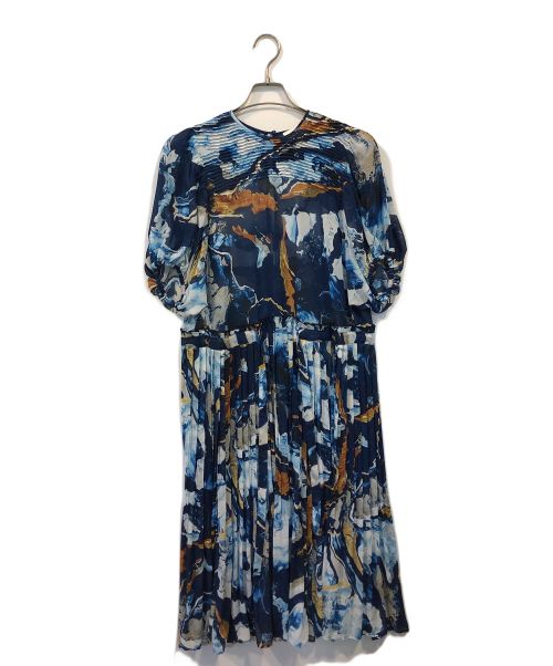 STUMBLY（スタンブリ―）STUMBLY (スタンブリ―) Printed Pleats Dress ブルー サイズ:36の古着・服飾アイテム