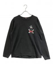 stussy (ステューシー) クラウンロゴロングスリーブカットソー ブラック サイズ:SIZE M