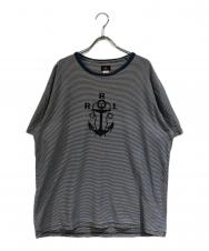 RRL (ダブルアールエル) ボーダーカットソー ネイビー サイズ:SIZE XL