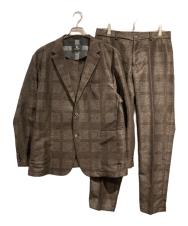 BLACK LABEL CRESTBRIDGE (ブラックレーベル クレストブリッジ) シャドークレストブリッジチェックカラミJKTセットアップ ブラウン サイズ:SIZE 3L パンツLL