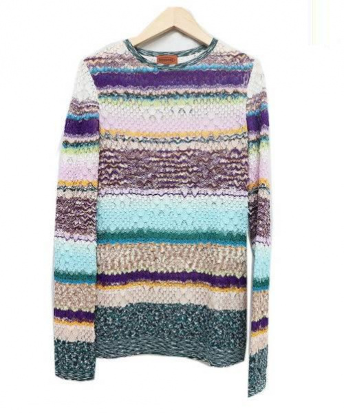 中古 古着通販 Missoni ミッソーニ マルチカラーニット パープル ブルー サイズ 下記参照 ブランド 古着通販 トレファク公式 Trefac Fashion