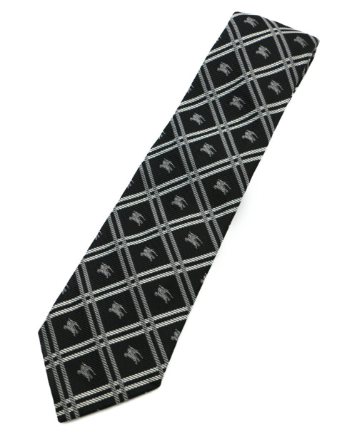BURBERRY（バーバリー）BURBERRY (バーバリー) ロゴ刺繍ネクタイ ブラック サイズ:不明の古着・服飾アイテム