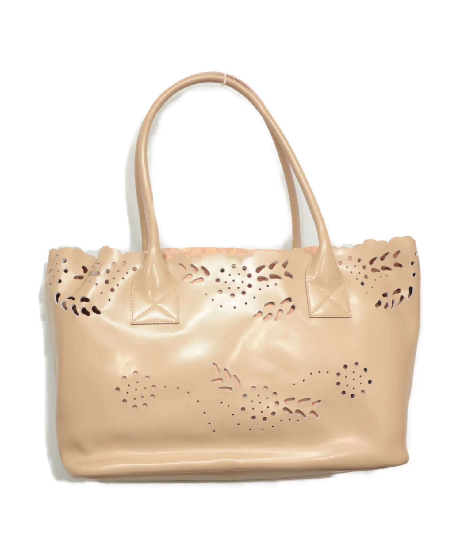 中古 古着通販 Furla フルラ パンチングトートバッグ ベージュ ブランド 古着通販 トレファク公式 Trefac Fashion