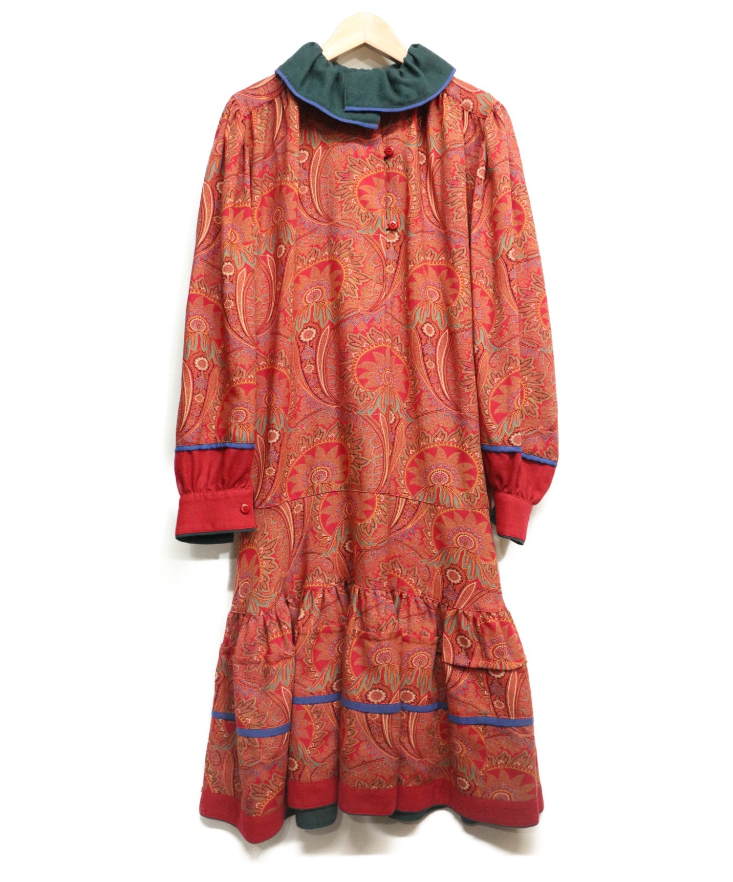 中古 古着通販 Kenzo ケンゾー 総柄デザインワンピース レッド サイズ 記載なし ペイズリー ブランド 古着通販 トレファク公式 Trefac Fashion