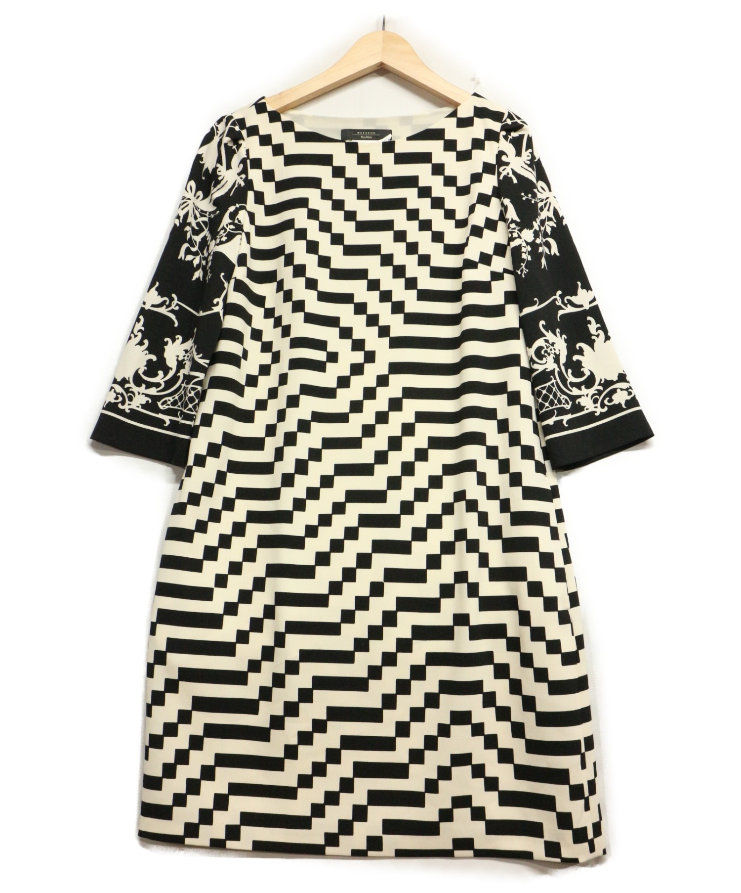 中古 古着通販 Weekend Max Mara ウィークエンド マックスマーラ ブラウスワンピース アイボリー ブラック サイズ 38 ブランド 古着通販 トレファク公式 Trefac Fashion