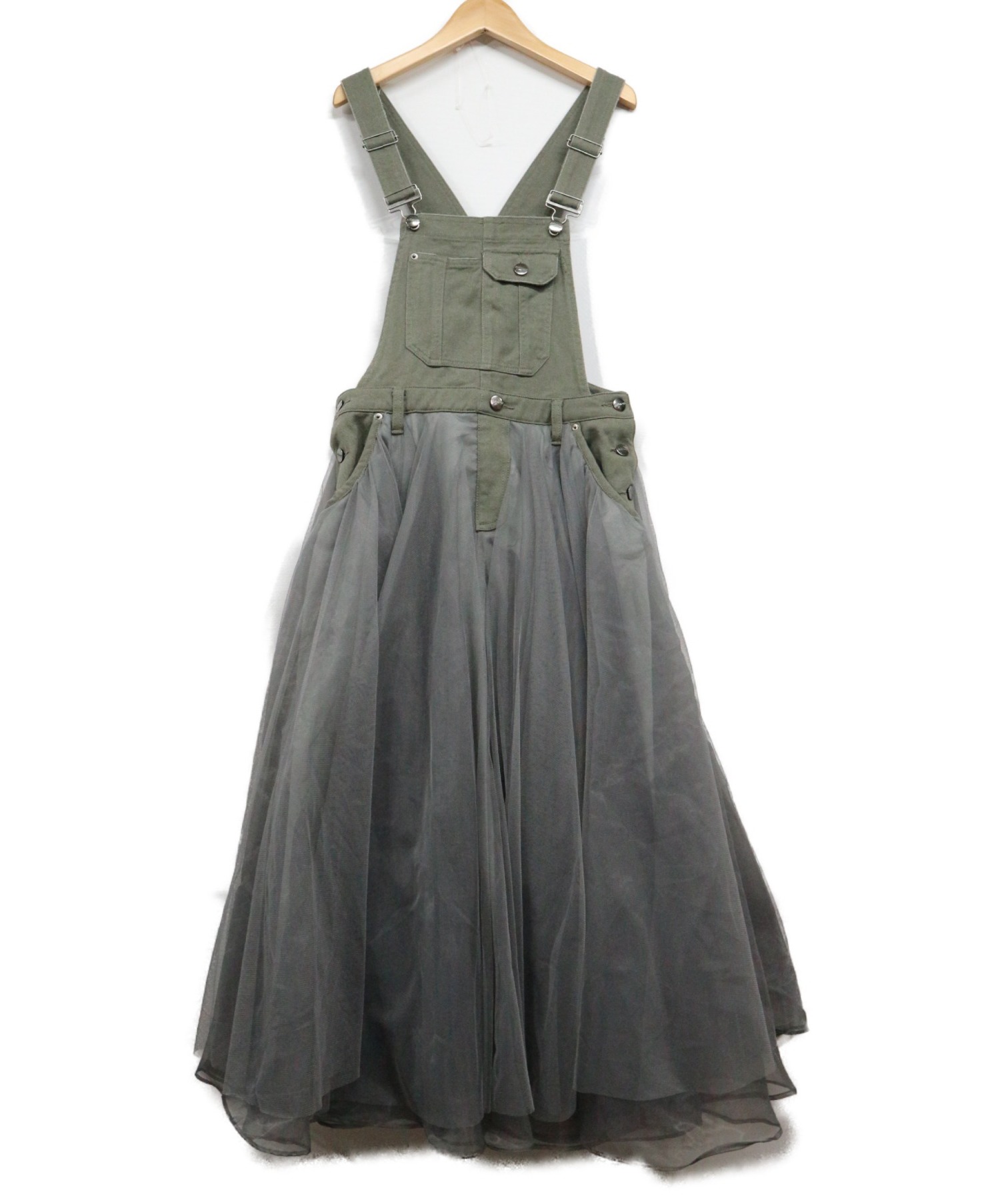 中古 古着通販 La Belle Etude ラベルエチュード チュールドッキングワンピース カーキ グレー サイズ 1 ブランド 古着通販 トレファク公式 Trefac Fashion