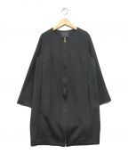 Loungedress（ラウンジドレス）の古着「ノーカラージップコート」｜ブラック