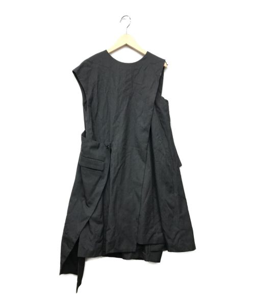 ENFOLD（エンフォルド）ENFOLD (エンフォルド) ドレープポケットBOXドレス グレー サイズ:38の古着・服飾アイテム