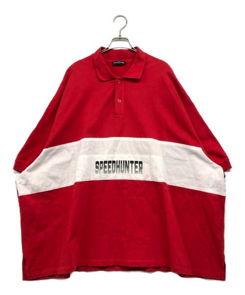 BALENCIAGA（バレンシアガ）BALENCIAGA (バレンシアガ) Speedhunter Oversized Cotton-Jersey Polo Shirt レッド サイズ:Ｓの古着・服飾アイテム