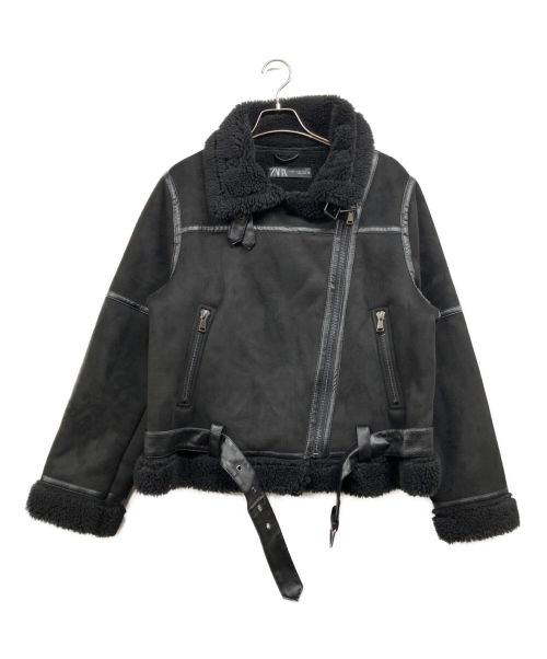 ZARA（ザラ）ZARA (ザラ) エコムートンダブルライダースジャケット ブラック サイズ:XXLの古着・服飾アイテム