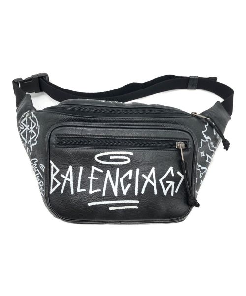 BALENCIAGA（バレンシアガ）BALENCIAGA (バレンシアガ) 19SSエクスプローラーグラフィティウエストバッグ ブラックの古着・服飾アイテム