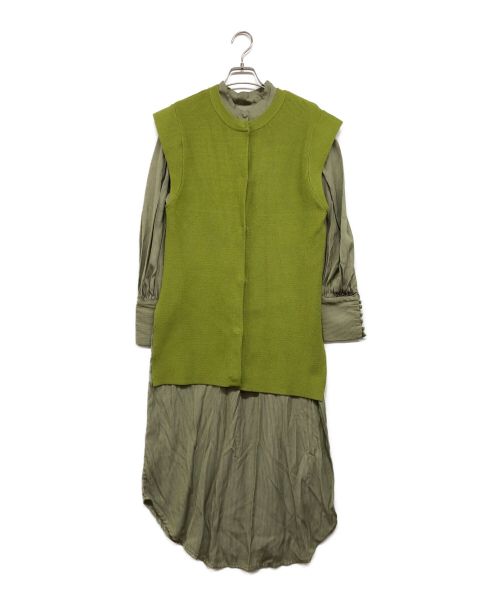 Ameri（アメリ）AMERI (アメリ) MANY WAY VEST LAYERED SHIRT DRESS グリーン サイズ:Ⅿの古着・服飾アイテム