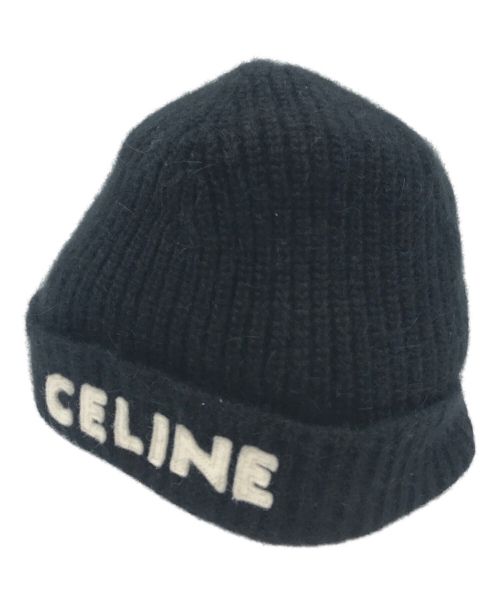CELINE（セリーヌ）CELINE (セリーヌ) アンゴラウールニット帽 ブラックの古着・服飾アイテム