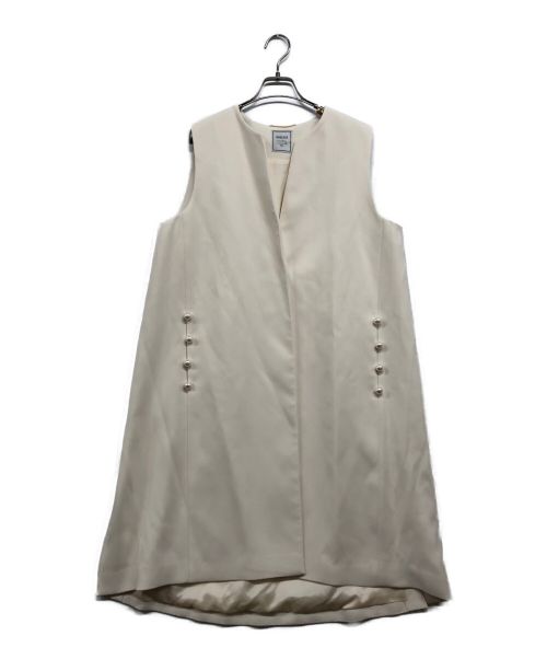 AMLILE（アメイル）AMLILE (アメイル) ロングジレ ホワイト サイズ:Fの古着・服飾アイテム