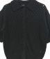 LOEFF (ロエフ) オーガニックコットンホールジャガードポロ衿半袖カーディガン ブラック サイズ:なし：14000円