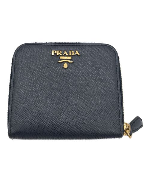PRADA（プラダ）PRADA (プラダ) サフィアーノラウンドファスナーウォレット ネイビーの古着・服飾アイテム