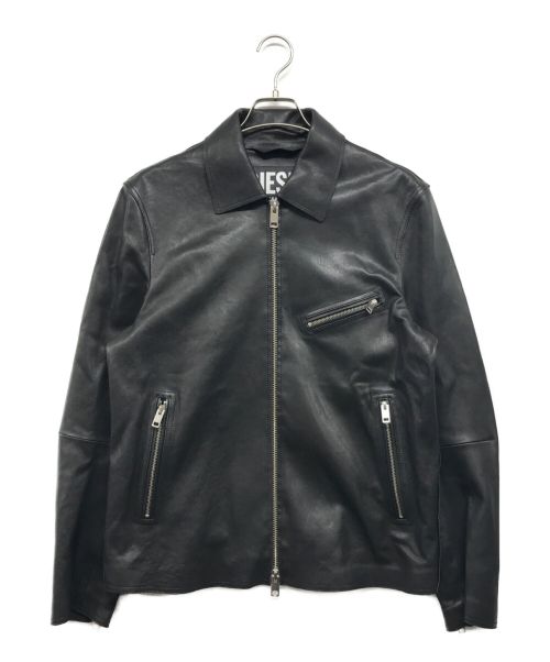 DIESEL（ディーゼル）DIESEL (ディーゼル) L-KORN シープスキンバイカージャケット ブラック サイズ:Sの古着・服飾アイテム