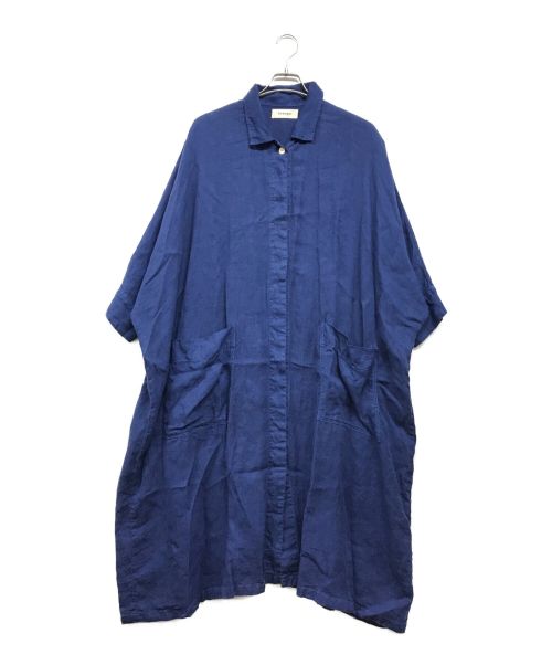 tumugu（ツムグ）tumugu (ツムグ) リネンシャツワンピース ブルー サイズ:Freeの古着・服飾アイテム