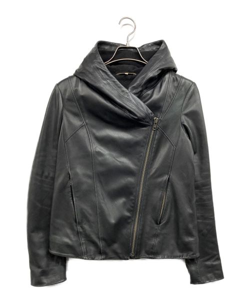 HELMUT LANG（ヘルムートラング）HELMUT LANG (ヘルムートラング) ラムスキンフーデッドジャケット ブラック サイズ:Mの古着・服飾アイテム