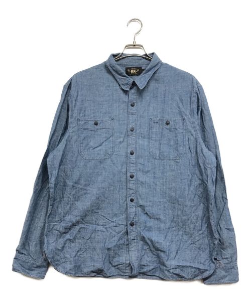 RRL（ダブルアールエル）RRL (ダブルアールエル) シャンブレーシャツ ブルー サイズ:XLの古着・服飾アイテム