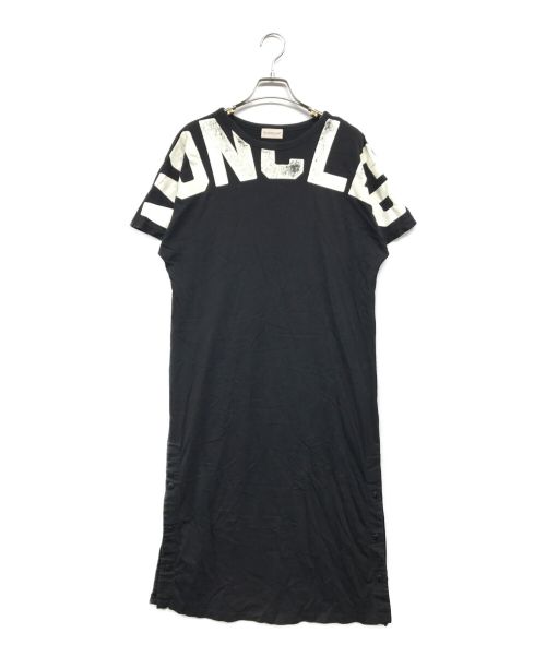 MONCLER（モンクレール）MONCLER (モンクレール) アビト ロゴプリント カットソーワンピース ブラック サイズ:XSの古着・服飾アイテム