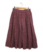 TSUHARU by samansa Mos2）の古着「刺繍フレアスカート」｜ボルドー