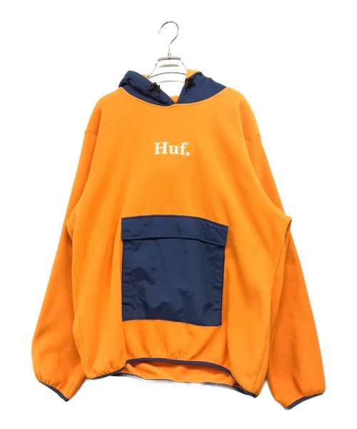 HUF（ハフ）HUF (ハフ) フリースPOパーカー オレンジ×ブルー サイズ:Ⅼの古着・服飾アイテム