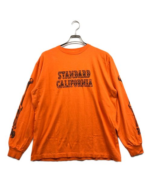 STANDARD CALIFORNIA（スタンダートカルフォニア）STANDARD CALIFORNIA (スタンダートカルフォニア) AH (アキオハセガワ) AH × SD Bones Logo Long Sleeve T オレンジ サイズ:ＬＬの古着・服飾アイテム