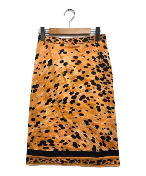 LEONARD（レオナール）LEONARD (レオナール) レオパード柄スカート オレンジ サイズ:不明の古着・服飾アイテム