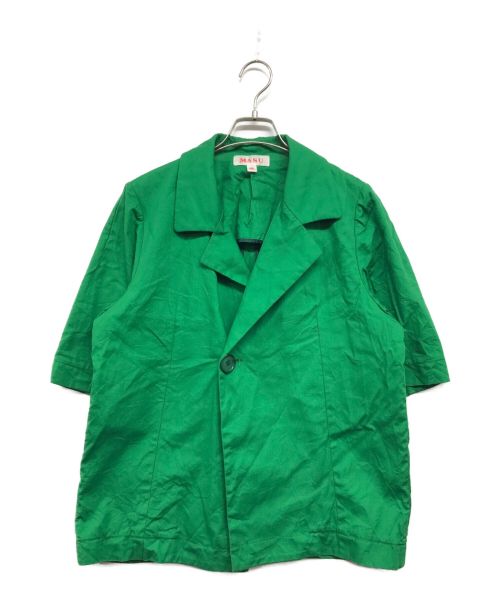masu（エムエーエスユー）MASU (エムエーエスユー) HALF SLEEVE COTTON JACKET グリーン サイズ:46の古着・服飾アイテム