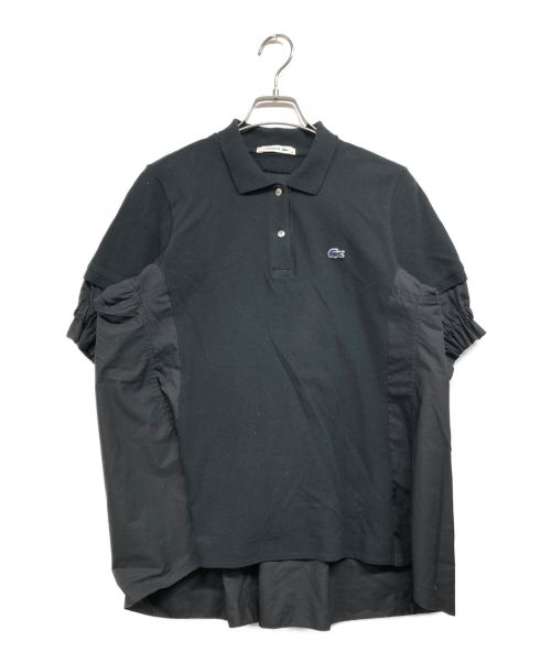 LACOSTE（ラコステ）LACOSTE (ラコステ) sacai (サカイ) ドッキングポロシャツ ブラック サイズ:38の古着・服飾アイテム