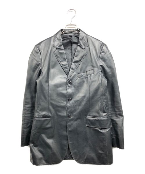 Calvin Klein（カルバンクライン）Calvin Klein (カルバンクライン) レザーテーラードジャケット ブラック サイズ:Ⅿの古着・服飾アイテム