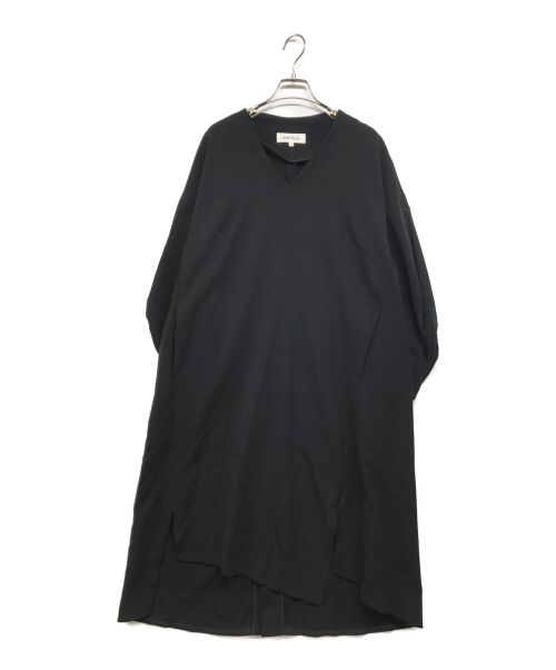 ENFOLD（エンフォルド）ENFOLD (エンフォルド) スポンジダブルクロススリットVネックドレス ブラック サイズ:38の古着・服飾アイテム