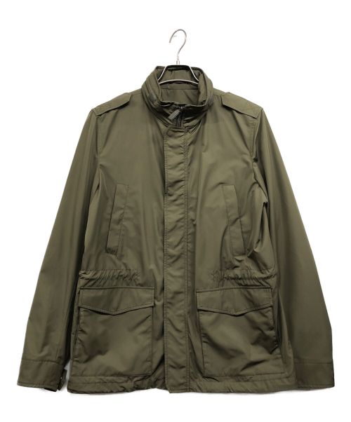 HERNO（ヘルノ）HERNO (ヘルノ) ウォーターレペレントポリエステルスタンドカラーフィールドジャケット グリーン サイズ:50の古着・服飾アイテム
