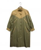 Yves Saint Laurentイヴサンローラン）の古着「スタンドカラー切替コート」｜ブラウン