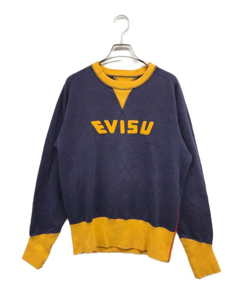 EVISU（エビス）EVISU (エビス) ツートンスウェット パープル×イエロー サイズ:Lの古着・服飾アイテム