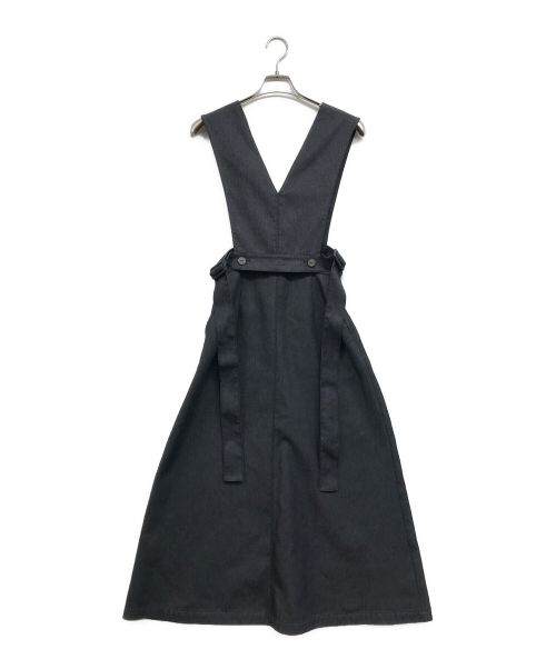 LE PHIL（ル フィル）LE PHIL (ル フィル) ハイブリッドデニムジャンパースカート ネイビーの古着・服飾アイテム