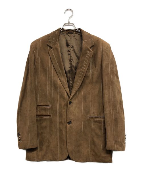 HERMES（エルメス）HERMES (エルメス) スウェードテーラードジャケット ブラウン サイズ:48の古着・服飾アイテム