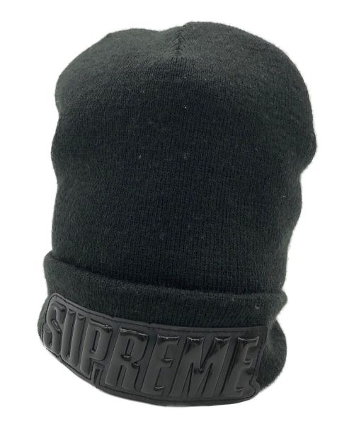 SUPREME（シュプリーム）Supreme (シュプリーム) Raised Patent Logo Beanie/レイズド　パテント　ロゴ　ビーニー ブラックの古着・服飾アイテム