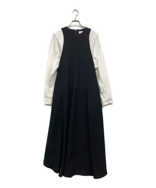 ENFOLD（エンフォルド）ENFOLD (エンフォルド) PEツイル シャツスリーブドレス ブラック サイズ:38の古着・服飾アイテム